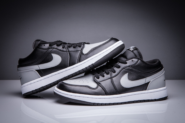 Classic Air Jordan 1 Low Black Grey Shoes - Click Image to Close